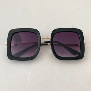 NWT Free People Songbird Square Sunglasses In Black
